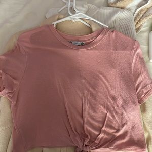 Tie at the bottom shirt